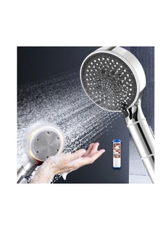 Buy Shower Head with Filter, High Pressure Double-Sided Shower Head with Silicone Body Scrubber, Handheld Shower with On/Off Switch, 5 Spray Modes for Body and Hair Massage (Silver) in Saudi Arabia