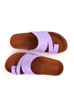 Buy Suede Slipper with Stripe -Mauve in Egypt