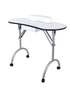 Buy Portable Manicure Table With Arm Rest And Drawer White in Saudi Arabia