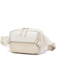 Buy FXB00752 Fashion Casual Multipocket Shoulder Crossbody Waist Waterproof Bag - White in Egypt