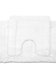 Buy Bath Mat Set Two Pieces White in Saudi Arabia