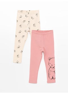 اشتري Elastic Waist Printed Baby Girl Tights 2-Pack في مصر