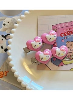 Buy 2 Pack Cute Heart Cartoon Hello Kitty Hair Clips in Saudi Arabia