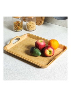 اشتري Loretta Bamboo Rectangle Serving Tray Bamboo Modern Houseware Serving Tray L 40x30 X H 5cm Beige في الامارات