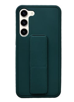 اشتري Fully Covered With Finger Grip Stand Holder Anti Slip Shockproof Silicone Protective Case Cover For Samsung S23 Dark Green في الامارات