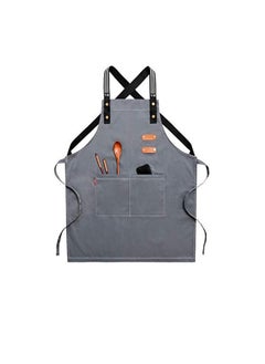 Buy Apron Barista Fabric With Comfort Pockets And Gray Expandable Straps in Saudi Arabia