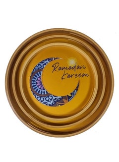 Buy Set of 3  Round Serving Wooden Tray in UAE