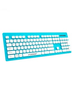 Buy Wired Keyboard FV-MK3 Ultra-Thin Waterproof , White Blue in Egypt