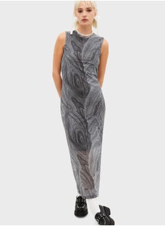 Buy Printed Mesh Dress in UAE