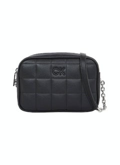 Buy Women's Quilted Crossbody Bag -  quilted faux leather exterior, Black in UAE