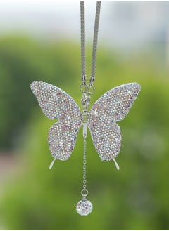 Buy Crystal Butterfly Rearview Mirror Pendant – Automotive Diamond Interior Ornament in UAE