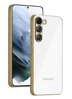 Buy Samsung Galaxy S23 Plus Case Clear Case with Electroplating Frame 6D Plating Camera Lens Protection Classic Series 6.6 inch Gold/Clear in UAE