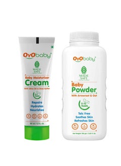 Buy Talc Free Baby Powder For New Born Babies Kids 100Gm & Baby Daily Moisturising Cream For Delicate Skin 50Ml in Saudi Arabia