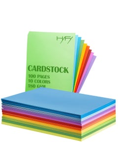 Buy 100 sheets A4 Colored Cardstock 180 GSM Thick Color Paper sheets Cardstock printable Thick Paper Printer Cardstock Paper Construction Paper Arts Craft Card Paper Scrapbooking DIY 10 Colors in UAE