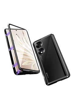 Buy Case for HONOR 90, with a magnetic adsorption front and rear tempered glass transparent case, 360 degree protective Anti Scratch cover in Saudi Arabia