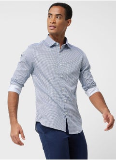 اشتري Thomas Scott Classic Slim Fit Opaque Geometric Printed Pure Cotton Formal Shirt في الامارات