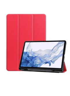 اشتري Case Compatible with Samsung Galaxy Tab S8 2022 / Tab S7 2020 11 Inch Only Fit (SM-X700/X706/T870/T875), Soft TPU Case Cover (Red) في مصر