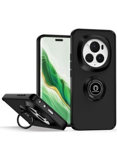 اشتري Compatible with Honor Magic 6 Pro Case with Ring Holder, PC +TPU Shockproof Bumper Case Matte Translucent Protective Cover for Honor Magic6 Pro (Black) في السعودية