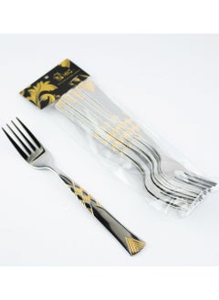 Buy 6pcs golden stainless steel eating fork in Saudi Arabia