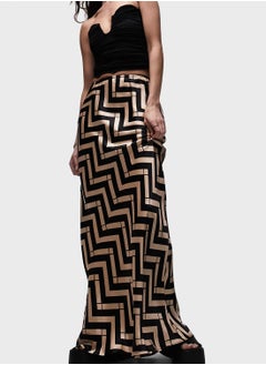 اشتري Color Block Maxi Skirt في الامارات