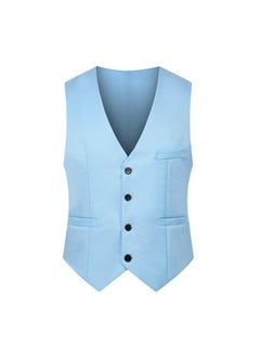 Buy Professional Groomsman Ceremony VestSky Blue-one-piece vest Sky Blue-one-piece vest in UAE