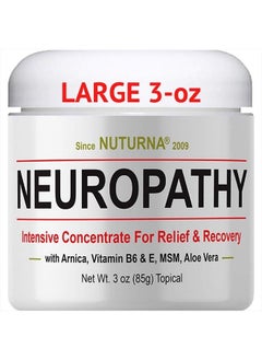 Buy Neuropathy Nerve Cream - For Feet, Hands, Legs, Toes, Back, Best Reliever, Ultra Strength Arnica, MSM, Menthol, Soothing Natural Comfort Large 3 oz in UAE