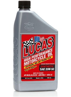 Buy Lucas Oil 10702 SAE 20W-50 Synthetic Motorcycle Oil - 1 Quart Bottle in Saudi Arabia