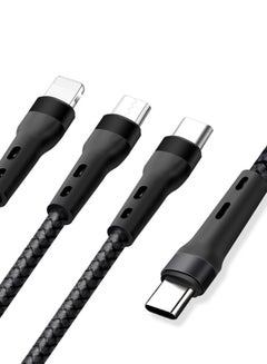 Buy 3 in 1 Data Cable Fashion Style Fast Charging for Android / iPhone Data Cable Triple USB Cable Extension Lightning /Micro /Type C Cable 1M in UAE