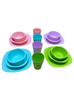 Buy 16-Piece Dinnerware Medium Plates Set - Spring Colours 23, 16cm in Egypt