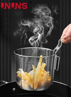 اشتري Fry Baskets,Stainless Steel French Fry Basket With Handle And Fixing Hook,Food Fine Mesh Strainer For kitchen في الامارات