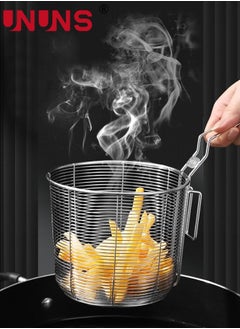 اشتري Fry Baskets,Stainless Steel French Fry Basket With Handle And Fixing Hook,Food Fine Mesh Strainer For kitchen في الامارات