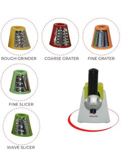 اشتري MEBASHI 2-in-1 Dessert and Salad Maker, 5 Cutting Blades, Grates, chops, slices and grinds, Green (ME-FDSM1101) في الامارات