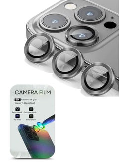 Buy Premium Camera Lens Film Protector Shield For Apple iPhone 15 Pro 2023 Clear/Black in Saudi Arabia