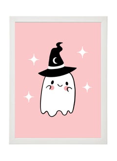 اشتري Halloween Cute Ghost and Witch Hat Framed Poster 30x40cm - Spooky Halloween Wall Art Decor for Kids' Rooms, Home, Nursery, or Party - Trick or Treat Halloween Decoration Gift في الامارات