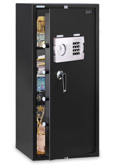 اشتري Safe Box Large with Digital Keypad and Key Lock, Security Locker for Money Files Folder Documents Jewelry Office Home RB90EG (Size, 90x40x50cm) Black في الامارات