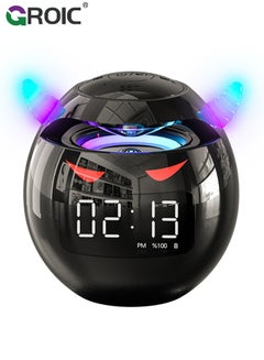 Buy Black Portable Wireless Bluetooth Speaker Colorful Subwoofer with Led Display Fm Radio Alarm Clock Bluetooth HiFi Card Mp3 Music Play for Party Outdoor in UAE