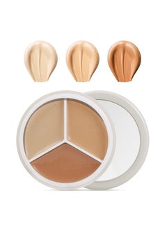 Buy Full Cover Concealer Palette, Tri-Color Concealer Make Up, Corrects Dark Circles Red Marks Scars and Softens Fine Lines, Highlight Contours Waterproof Long Lasting Concealer Matte Foundation in UAE