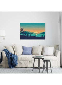 Buy Boho Landscape Print Abstract Mountains Poster Trees Lake 120x80 in Egypt