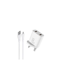 Buy Travel Adapter Typ-C cable 18W Fast charger in UAE