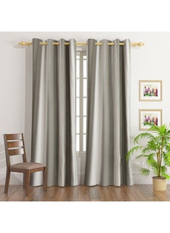 Buy Dupioni 2-Piece Blackout Curtain Set 300 x 140 cm in UAE