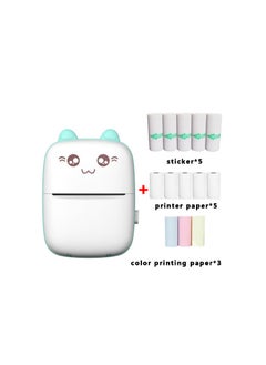 Buy Mini C9 Portable Photo Printer, Thermal Printer for Students, Blue (Includes 5 Rolls Printing Paper, 5 Rolls Adhesive Paper, 3 Rolls Colored Paper, Markers) in Saudi Arabia