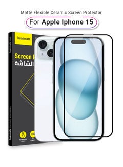 Buy Premium Matte Ceramic Screen Protector For Apple iPhone 15 Black/Clear in Saudi Arabia