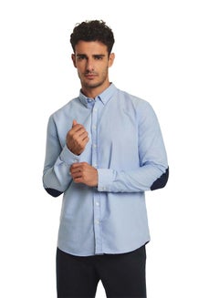 Buy Fancy Slim Fit Washed Cotton Oxford Shirt With Elbow Patch in Egypt