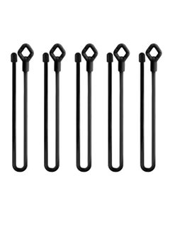 Buy 5PCS 18-Inch Silicone Cable Tie with Holes, Reusable Steel-Core Silicone Twist Ties,Bundling and Holding Cord Tie for Indoor and Outdoor Use, Black in Saudi Arabia