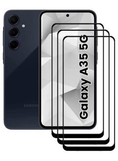 Buy 3 Pieces Antistatic ESD Dustproof Premium Quality High Definition Tempered Glass Screen Protector Designed For Samsung Galaxy A35 in UAE