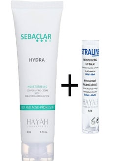 Buy Sebaclar Hydra Moisturising Compensting Cream With Sebum Regulating Action 50Ml + Straline Lip Balm 12m in Egypt