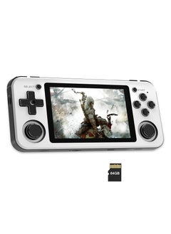 Buy RG351P Handheld Game Console, Opening Linux Tony System Built-in 64G TF Card 2500 Classic Games 3.5-inch IPS Screen Retro Game Console (White) in Saudi Arabia