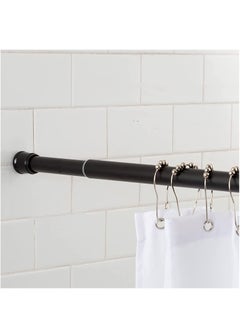 اشتري TYCOM Shower Curtain Rod - Adjustable Rust-Resistant Tension Rod for Window Bathroom Doorway Closet, Window Curtain Rod No Rust and Non-Slip (BLACK) في الامارات