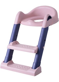 اشتري Potty Training Toilet Seat Adjustable Non Slip Children Foldable Stool With Ladder Used In Most Toilets Can Bear 75Kg Suitable For Children Aged 1 7 Color Pink Purple Cladder02 Pu P في السعودية