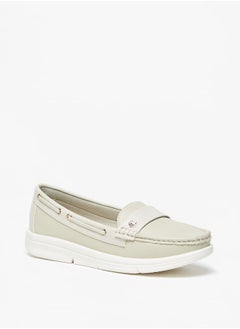 Buy Women Metal Accent Slip-On Loafers in UAE